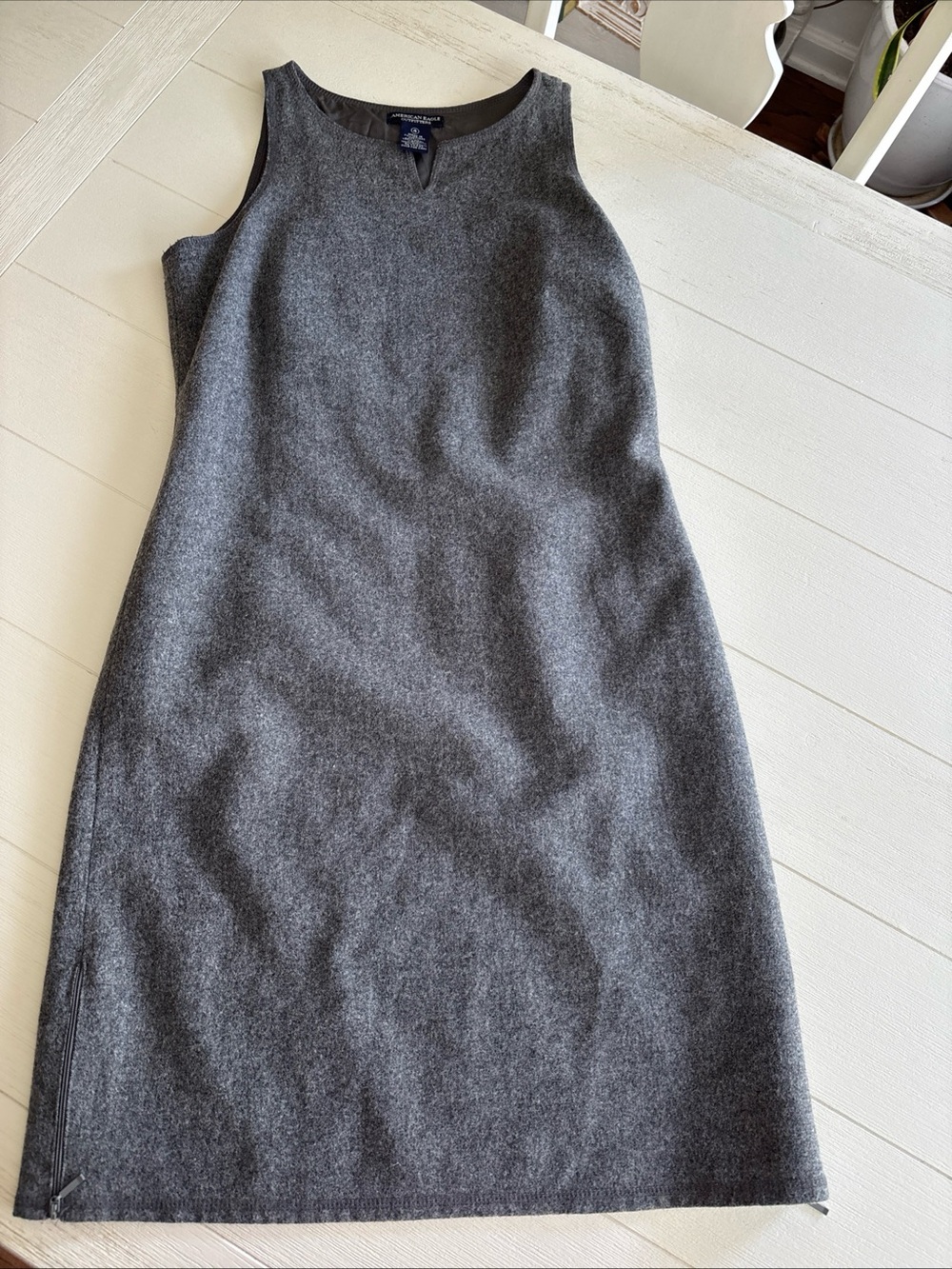 American Eagle Outfitters Sleeveless Gray wool Sheath Dress